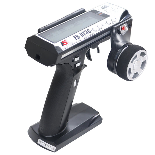 Flysky FS-GT3C 2.4GHz 3CH RC Transmitter & FS-GR3E Receiver RC Radio Transmitter Peaceful Pleasures Health and Wellness black