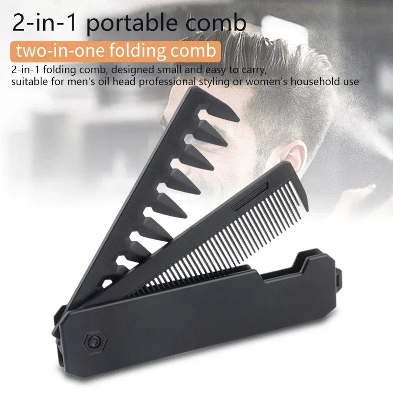 Multifuncional Pocket Folding Combs Plastic Wide Tooth Oil Head Comb Beard Combing Barber Hair Clipper Comb Salon Styling Tools Peaceful Pleasures Health and Wellness