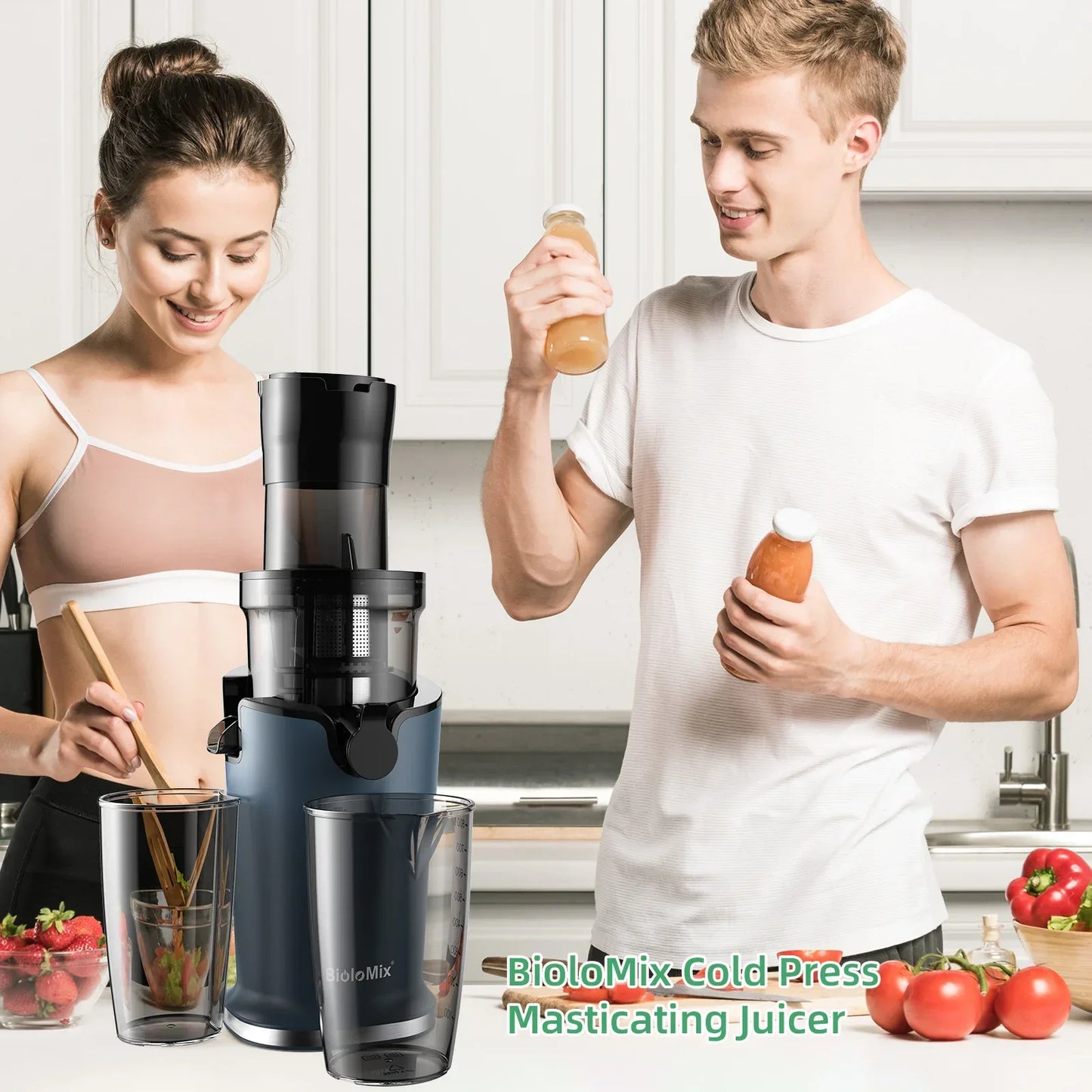 BioloMix Cold Press Juicer – 78mm Feed Chute, 200W DC Motor, BPA-Free Tritan Peaceful Pleasures Health and Wellness