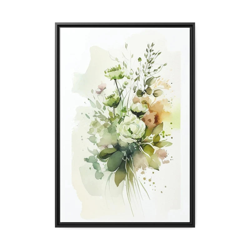 Colorful Flowers Watercolor Canvas Wall Art Print | Unframed