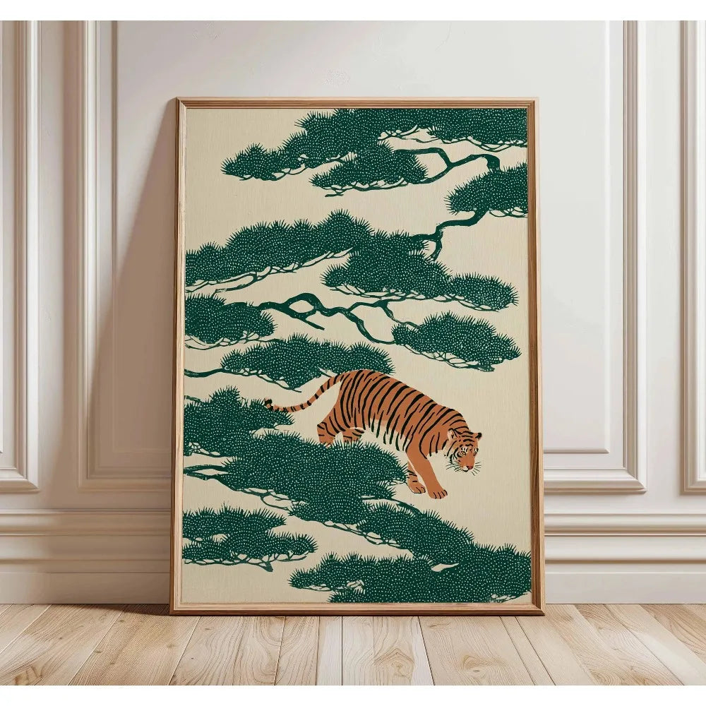Japanese Tree Canvas Wall Art | Unframed Modern Print Canvas Wall Art Peaceful Pleasures Health and Wellness
