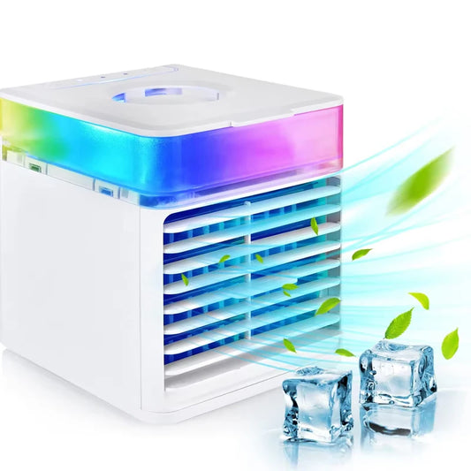 Modern Mini air Conditioning Fan Portable Household Desktop USB Cooling Fan Mobile Humidification Water Cooled Spray Small Fan Peaceful Pleasures Health and Wellness