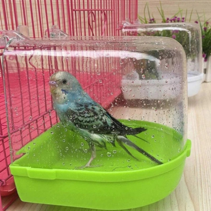 1pc transparent hanging bird hanging bathtub, parrot cage bird bathtub, clear view bird cage accessories, bird bath products Peaceful Pleasures Health and Wellness
