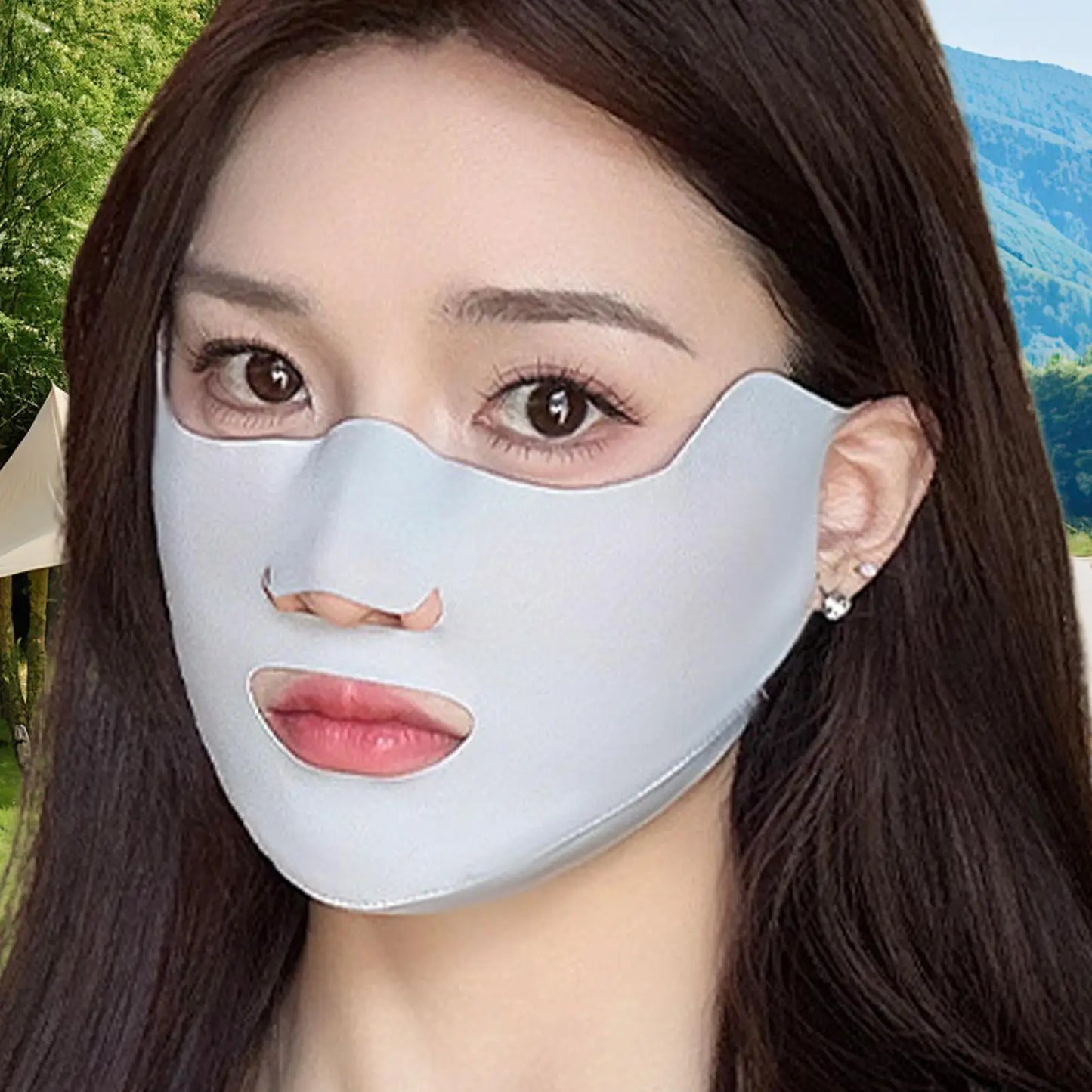 UPF50+ Ice Silk Sun Protection Face Cover | Outdoor UV Mask