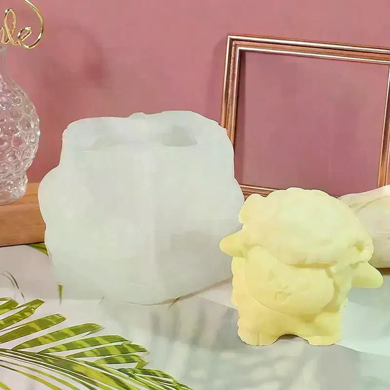 3D Fluffy Sheep Silicone Mold – Candle, Soap, Resin & Baking