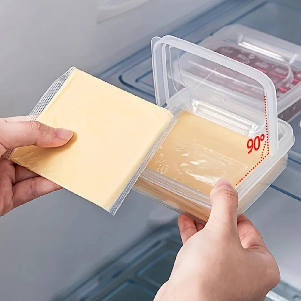 Clear Cheese & Butter Container with Flip Lid | Fridge Storage
