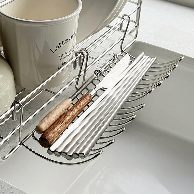 Expandable Stainless Steel Sink Drain Rack & Organizer Sink Drain Rack Peaceful Pleasures Health and Wellness