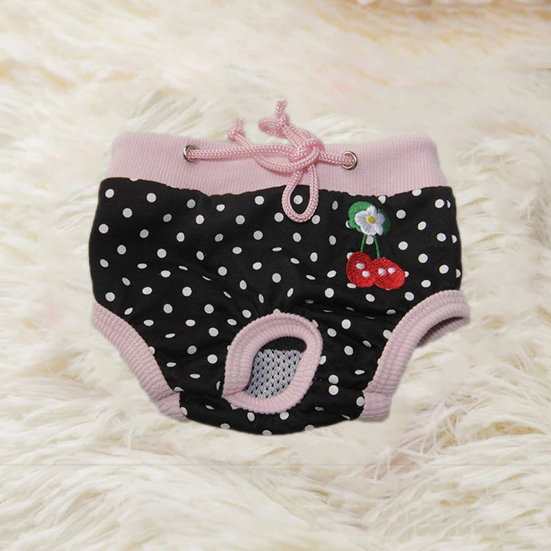 Pet Dog Shorts Sanitary Physiological Pants Cute Fruit Print Diaper Dog Shorts Washable Female Dog Panties Underwear Briefs DC05 Peaceful Pleasures Health and Wellness