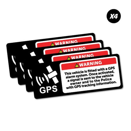 4Pcs 105x40mm Warning GPS Alarm System Sticker Decal Safety Sign Car Vinyl Peaceful Pleasures Health and Wellness Default Title