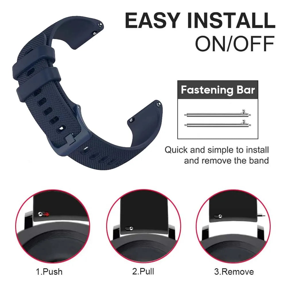 18mm Silicone Watch Band – Garmin, Fossil & Huawei Strap Peaceful Pleasures Health and Wellness