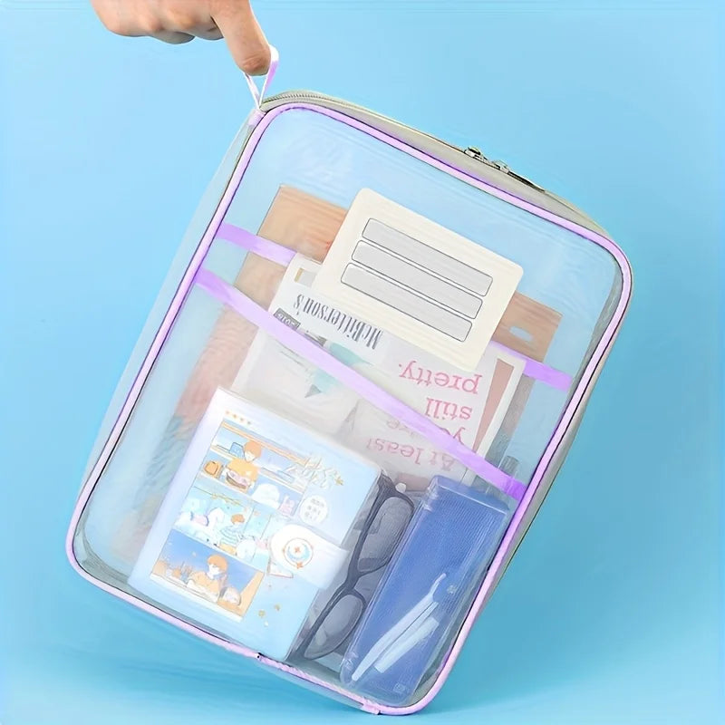 A4 Zipper File Folder – 3-Layer Nylon Mesh Document Organizer