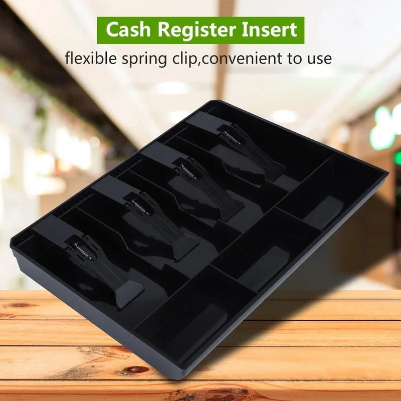 Cash Drawer Register Insert Tray Replacement Cashier with Metal Clip 4 Bills 3 Coins for Petty Cash Money Storage Box Peaceful Pleasures Health and Wellness