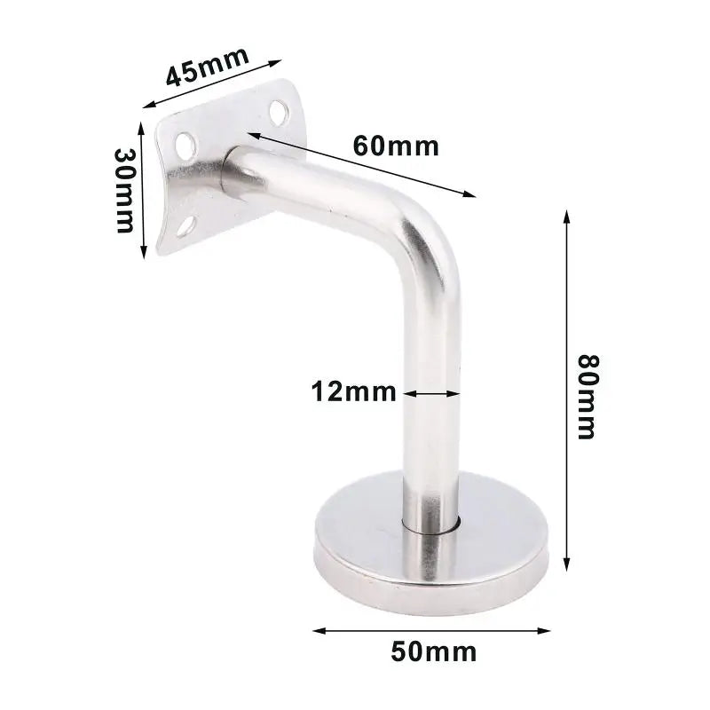 Versatile Premium Stainless Steel Handrail Bracket For Secure Home Stair Railing Support Peaceful Pleasures Health and Wellness 60x80mm
