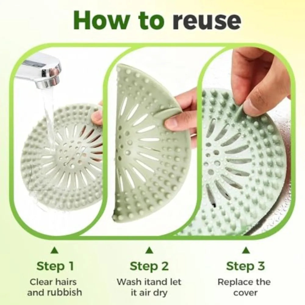 Silicone Hair Catcher Shower Drain Strainer Cover | Anti-Clog