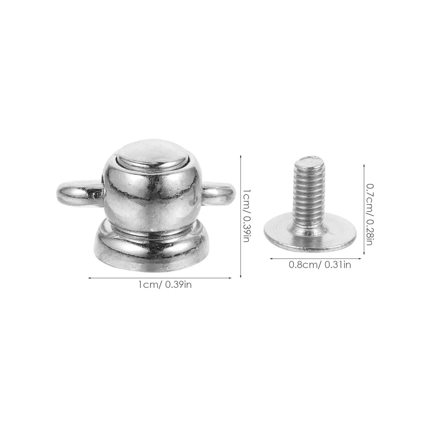 4Pcs Metal Rotatable D Rings Rivet Stud Multi-Function Rivet Studs Replacement for Bags Handbag Craft Peaceful Pleasures Health and Wellness Silver
