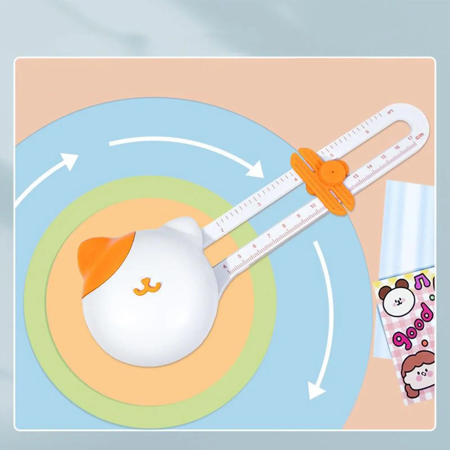 Adjustable Cat Circle Cutter Tool for Paper Crafts & Scrapbooking
