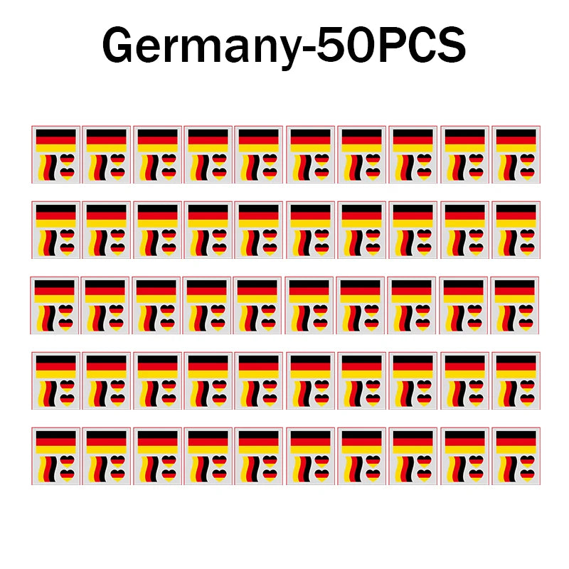 Waterproof Flag Tattoo Stickers – Brazil, USA & Germany Fans