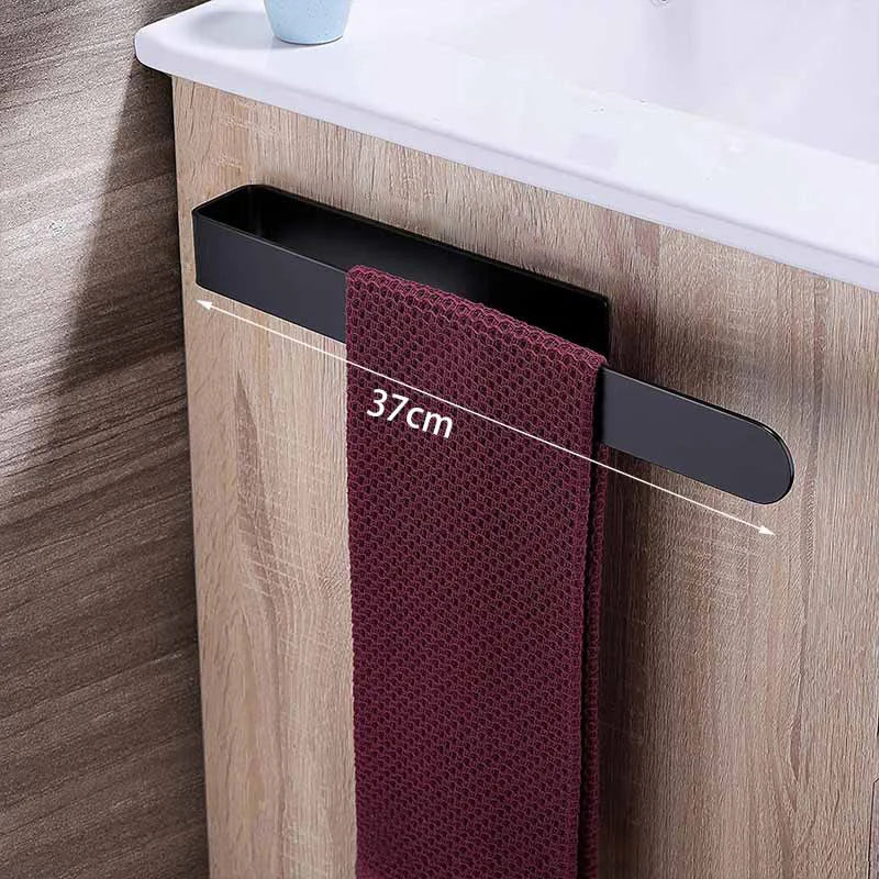 Self Adhesive Towel Ring Holder – Matte Black Stainless Steel