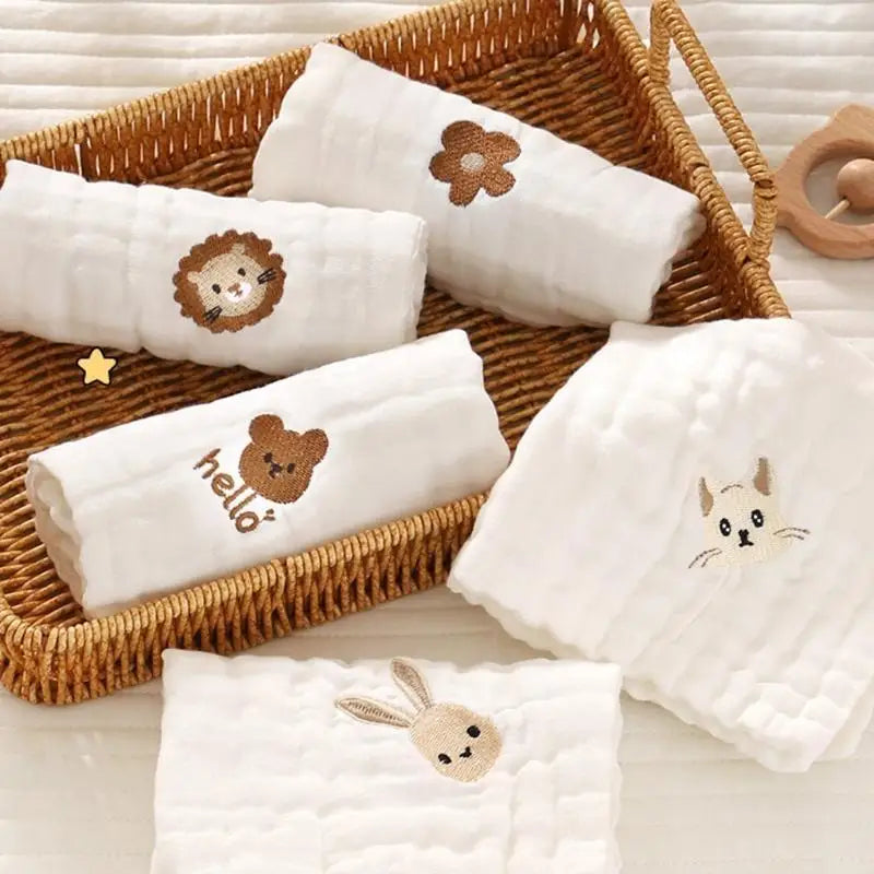 6-Layer Baby Towel | Soft Cotton Burp Cloth & Drool Bib