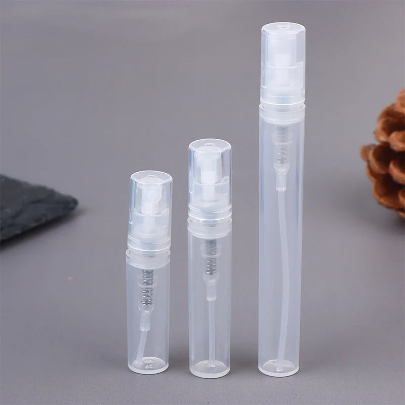 10Pcs 2/3/5ML Mini Clear Plastic Empty Perfume Bottle Refillable Spray Bottle Atomizer Container Women Travel Perfume Bottles Peaceful Pleasures Health and Wellness