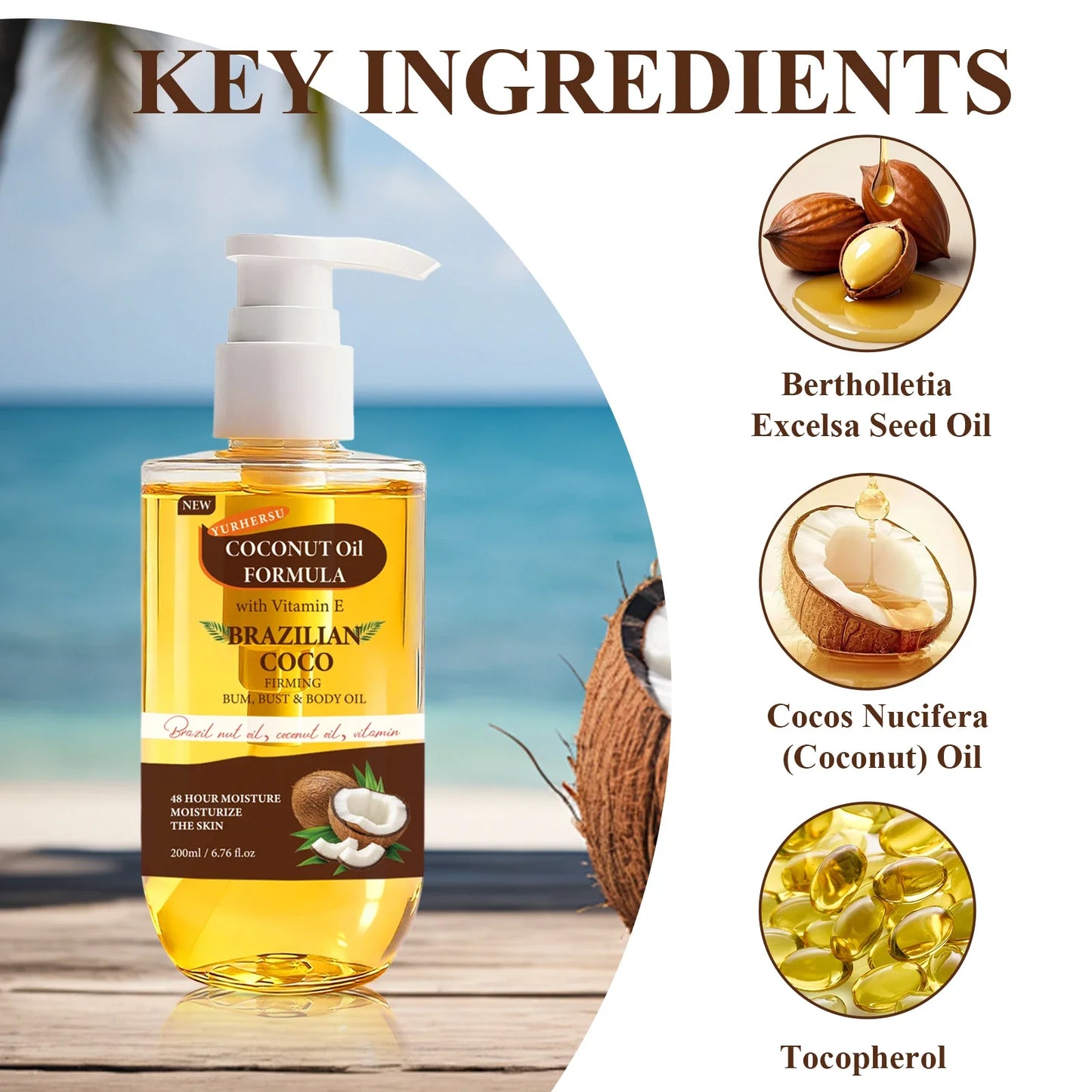 Organic Coconut Oil Body Cream – Deep Moisturizing, 200ml