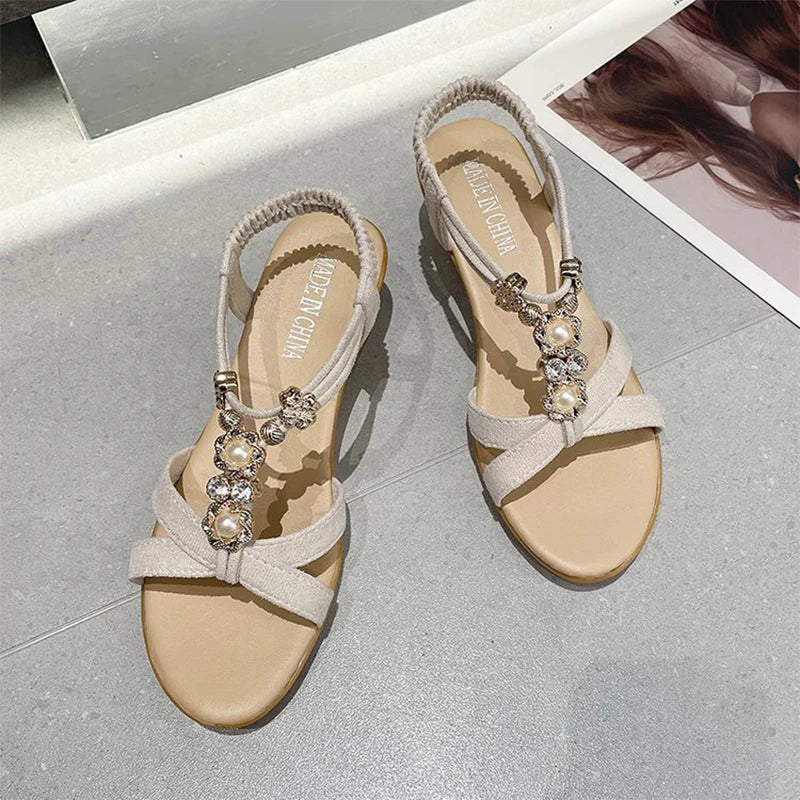 Women's Bohemian Platform Beach Sandals – Retro Ethnic Style Women's Platform Sandals Peaceful Pleasures Health and Wellness 39 White