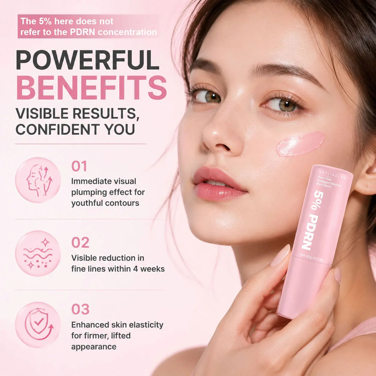 PDRN Pink Collagen Volume Multi Balm, All In One Volufiline, PDRN& NAD Stick ,Helping Look of Fine Lines, Firming Care,Lip Care Peaceful Pleasures Health and Wellness