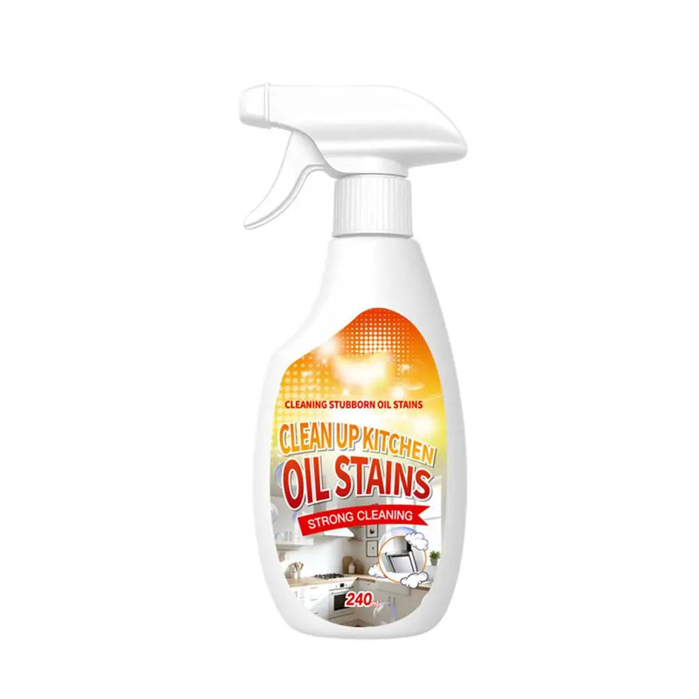 Kitchen Stain Oil Remover Strong Fast-Acting Cleaning Stubborn Oil Stains Spray 240ml Stove Range Hood Clean Kitchen Utensils Peaceful Pleasures Health and Wellness 240ml
