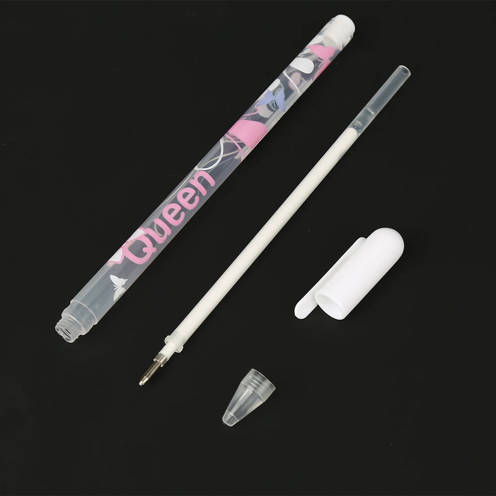Useful White Plastic Highlighter Pen Highlighter Marker Gel Pen Glitter Marker Portable for Students Lightweight Peaceful Pleasures Health and Wellness
