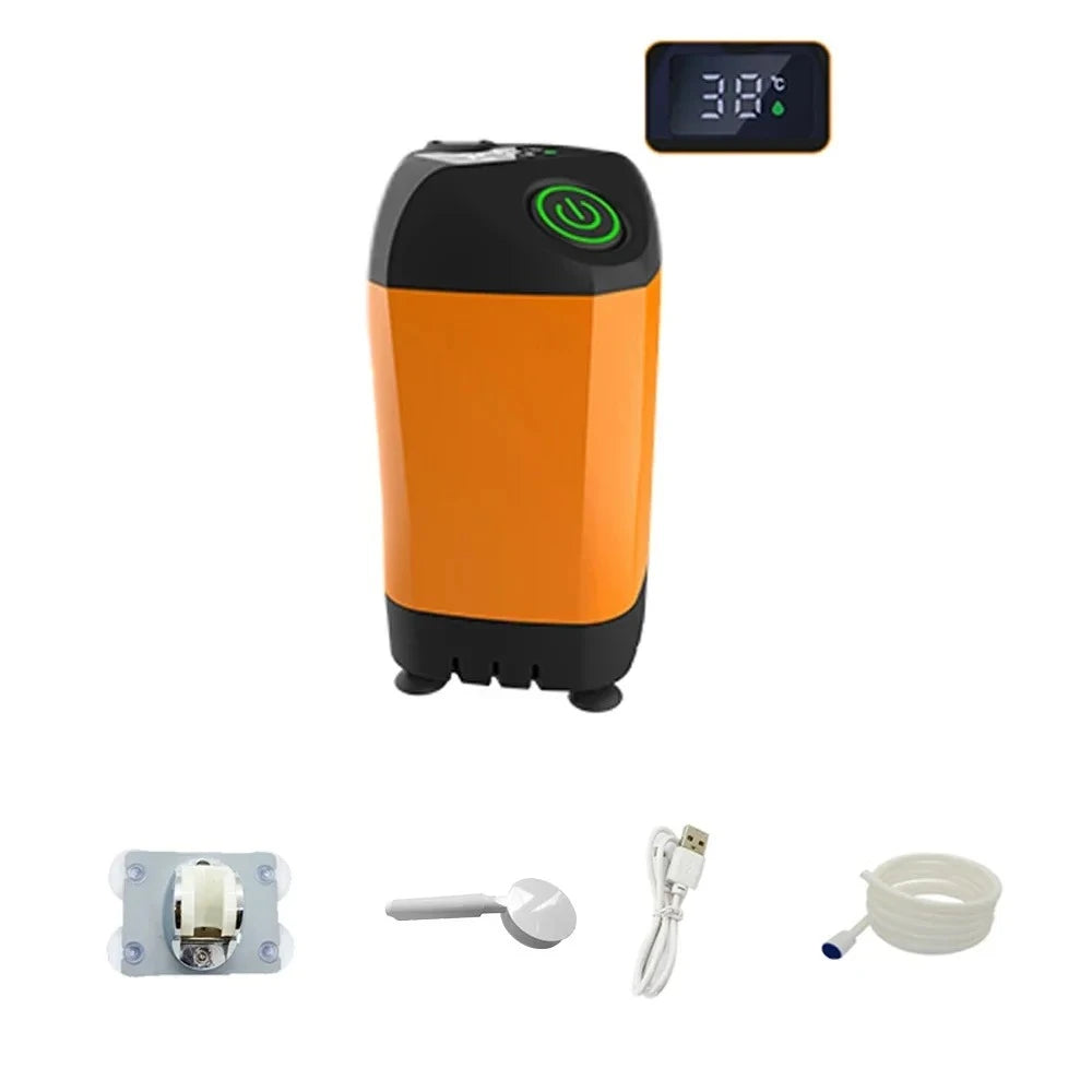 Portable High Pressure Rechargeable USB Powered Electric Shower Pump Waterproof for Camping Beach Hiking Pet Bath Car Wash Peaceful Pleasures Health and Wellness Digital-Display