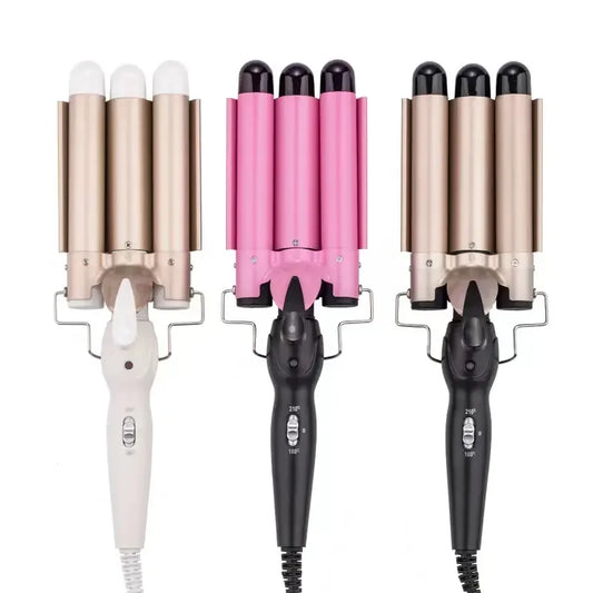 Professional Curling Ceramic Hair Curler Wave Waver Styling Tools Styler Wand Three Barrel Hair Curler Irons Automatic Peaceful Pleasures Health and Wellness