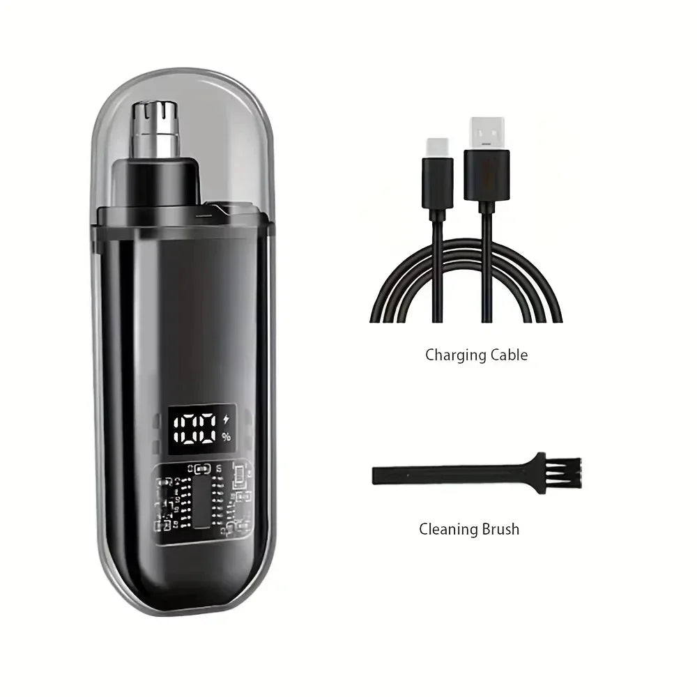 Nose Hair Trimmer Portable Trimmer for Nose Mini Nose and Ear Hair Trimmer Portable Nose Trimmer Rechargeable Trimmer for Man Peaceful Pleasures Health and Wellness black