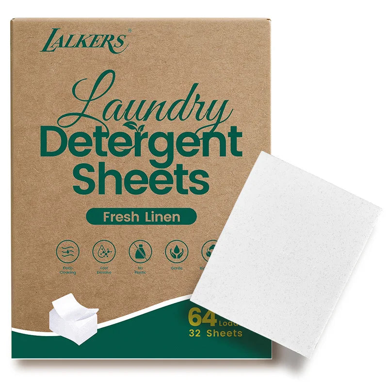 32-Sheet Laundry Detergent Sheets Laundry Bubble Wrap Cleaning Stain Removal and Fragrance-Retaining Laundry Sheets No Residue Peaceful Pleasures Health and Wellness Flax fragrance