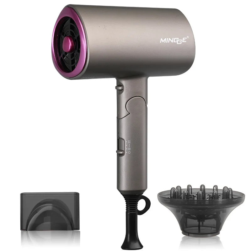 Popular Foldable Hair Dryer 1800W Blue Light Negative Ion Super Silent US/EU/UK/Plug 110V/220V Home Barber Recommended Peaceful Pleasures Health and Wellness