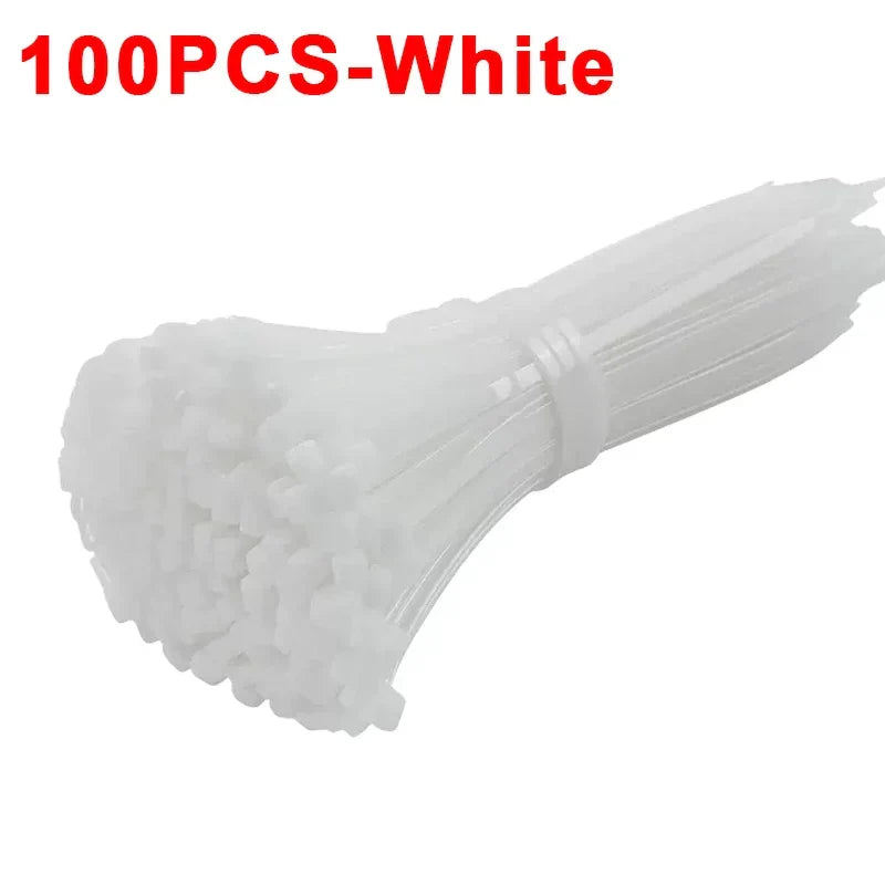 Reusable Nylon Cable Ties Self-Locking Zip Ties 100–500 Pcs