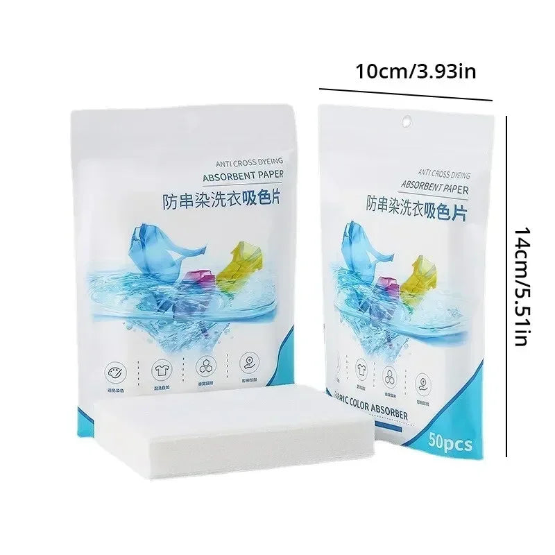 Anti-Color Bleed Laundry Sheets 50 Pcs – Dye Trapping Tablets