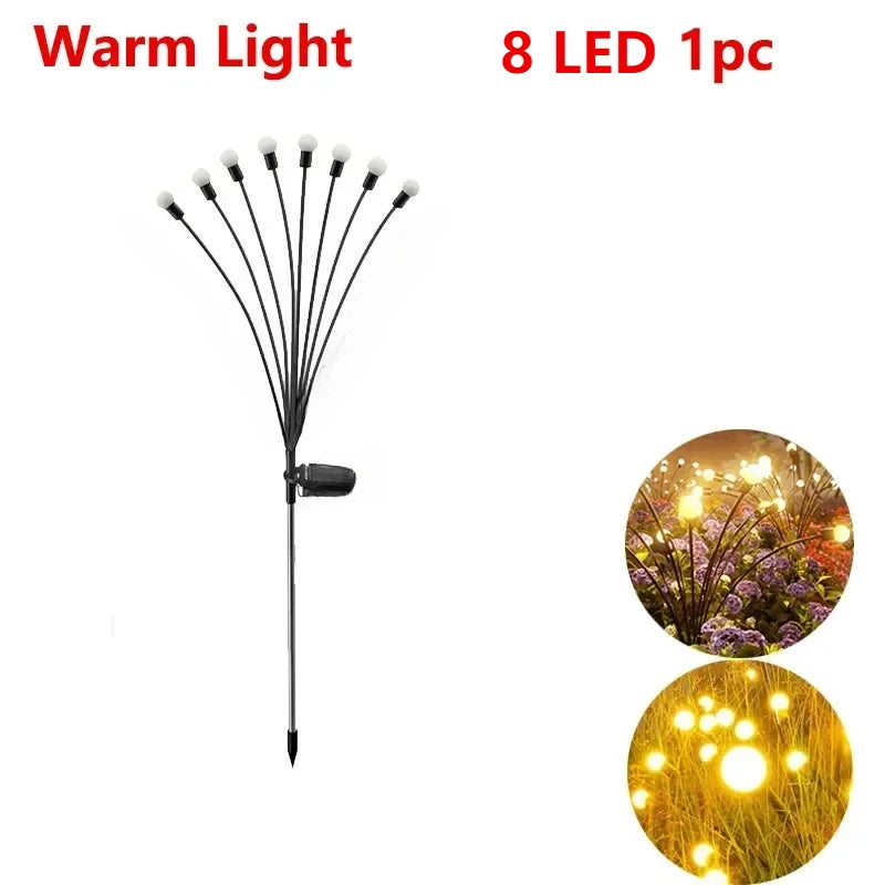 Solar Firefly Garden Lights – 6/8 LED Waterproof Pathway Lamps