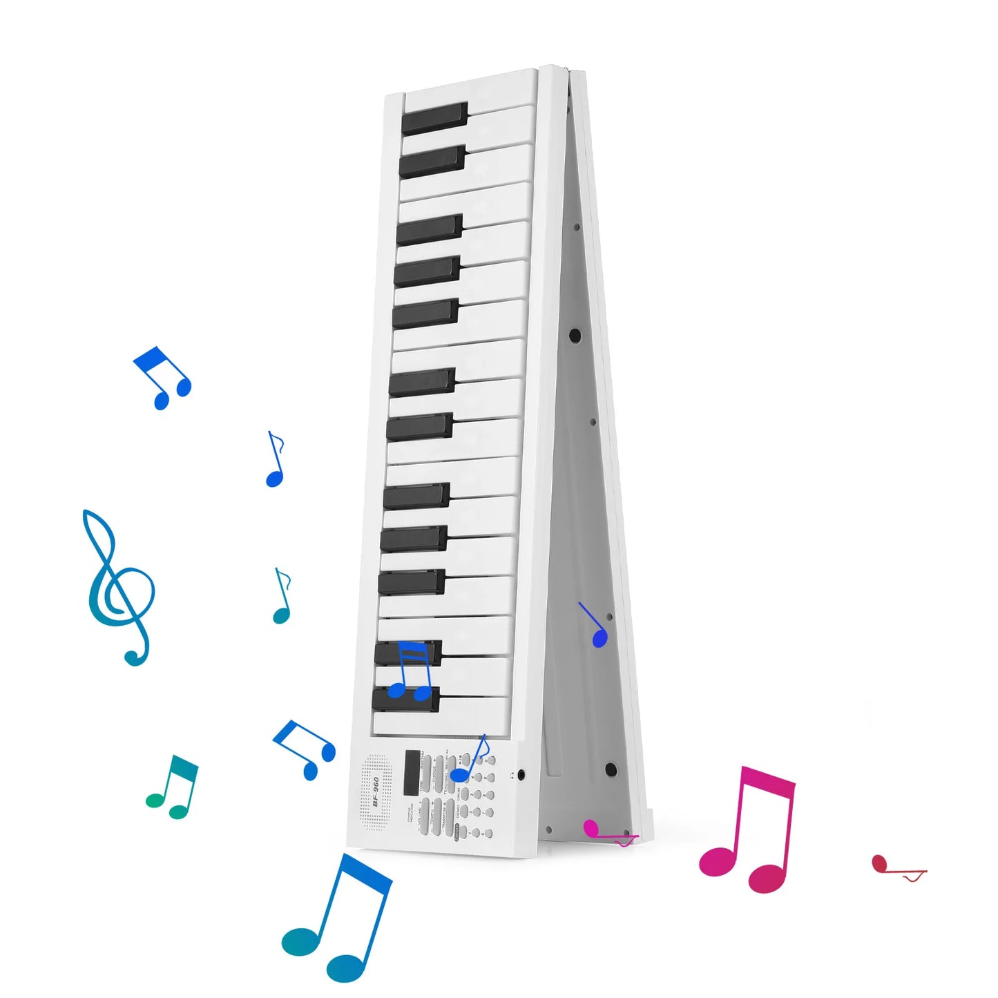 61-Key Foldable Electronic Piano LED Display Rechargeable Battery