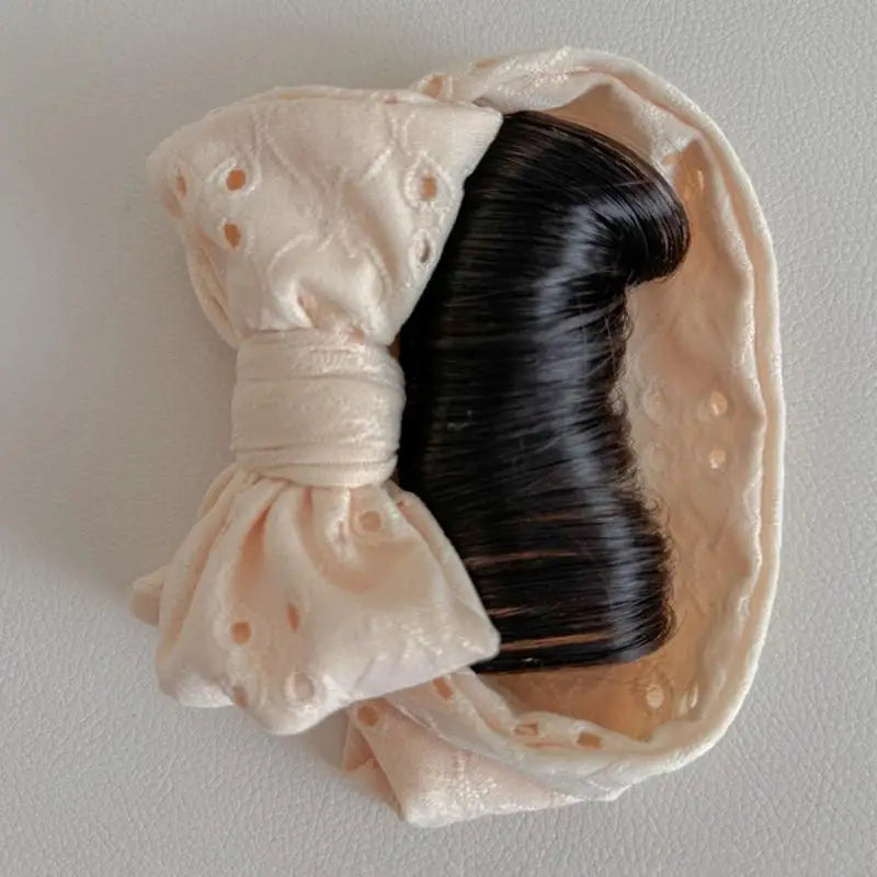 Infant Bowknot Headband with Faux Bangs | Baby Girls Hairband