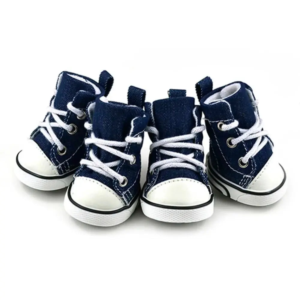 Creative 4PCS/Set Pet Shoes Waterproof Canvas Puppy Pet Dogs Boots Dirt-proof Breathable Pet Supplies Pets Peaceful Pleasures Health and Wellness