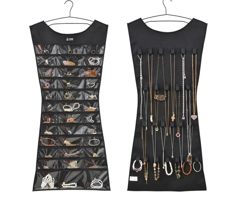 Hanging Jewelry Organizer Bag | Earring, Necklace & Ring Storage