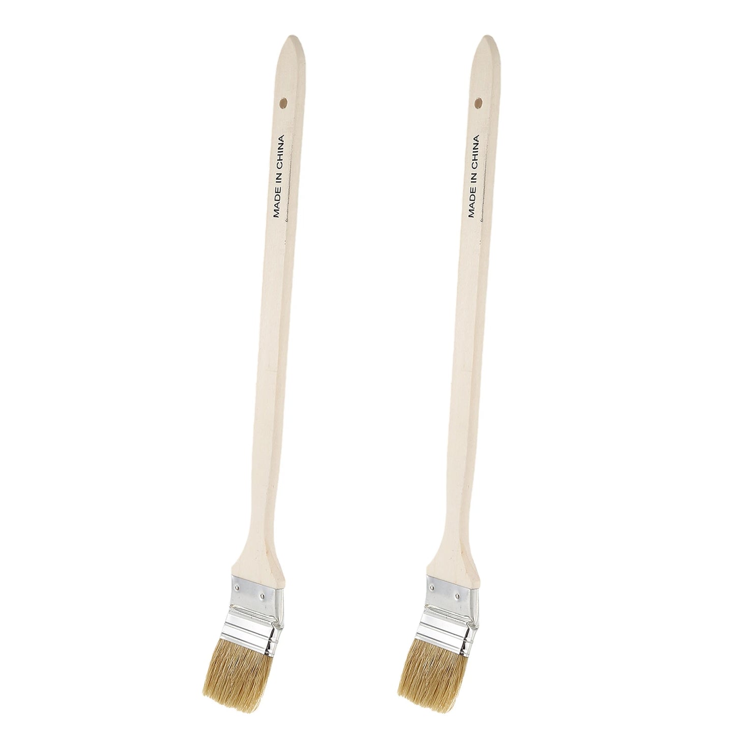 A36T-2Pcs 2 Inch Wide Wooden Handle Metal Ferrule Faux Bristle Head Radiator Brush Peaceful Pleasures Health and Wellness