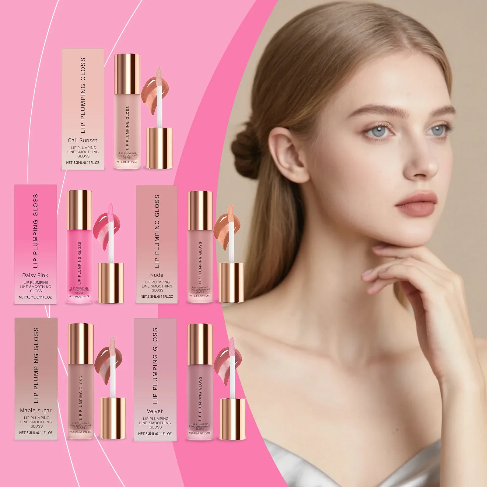 Moisturizing Lip Plumping Gloss Non-sticky Lasting Nude Lip Makeup Smoothing Lip Lines Hydrating Multi Colored Lip Balm Lipstick Peaceful Pleasures Health and Wellness