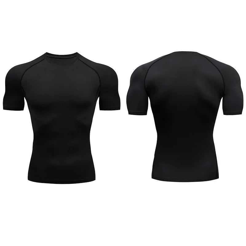 Men's T-shirt summer sportswear running T-shirt quick-drying stretch sweatshirt men's fitness T-shirt training sports top Peaceful Pleasures Health and Wellness A31 L