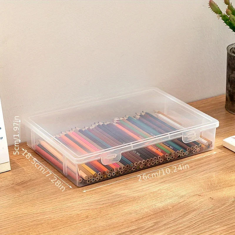 Large Transparent Pencil Case & Art Supply Storage Box
