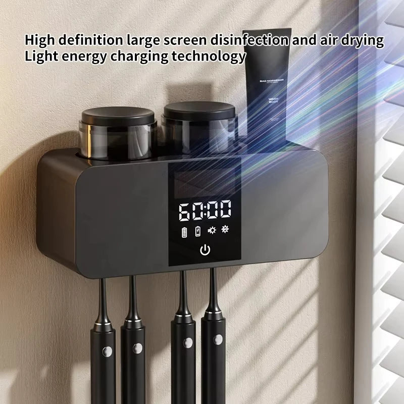 UV Electric Toothbrush Sterilizer Wall Mounted Wireless Rechargeable Toothbrush Drying Sterilization Holder Dryer Peaceful Pleasures Health and Wellness