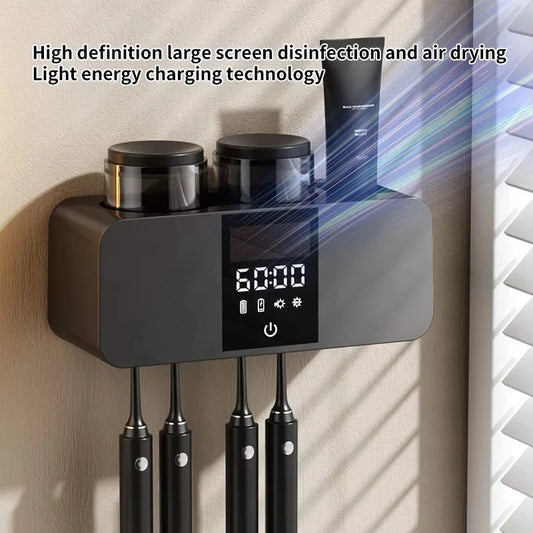UV Electric Toothbrush Sterilizer Wall Mounted Wireless Rechargeable Toothbrush Drying Sterilization Holder Dryer Peaceful Pleasures Health and Wellness
