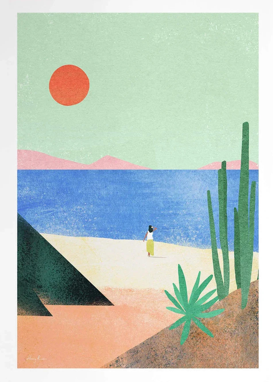 Canvas Painting Wall Art Picture Simple Outdoor Summer Beach Scenery Poster Sunset Surfers Swimming Ocean Living Room Home De Peaceful Pleasures Health and Wellness 8 50x70cm Unframed