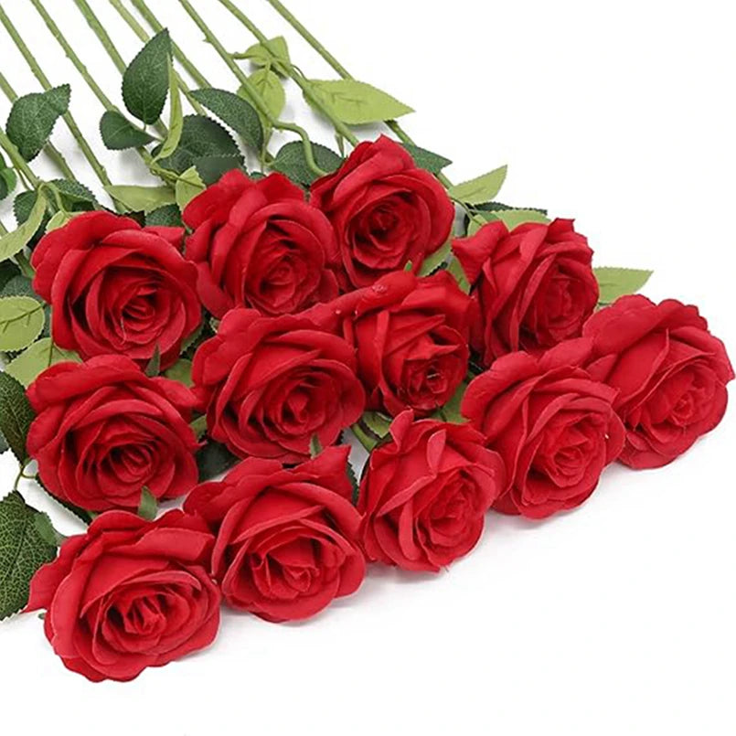 Artificial Silk Rose Bouquet | Wedding & Home Decor Fake Flowers