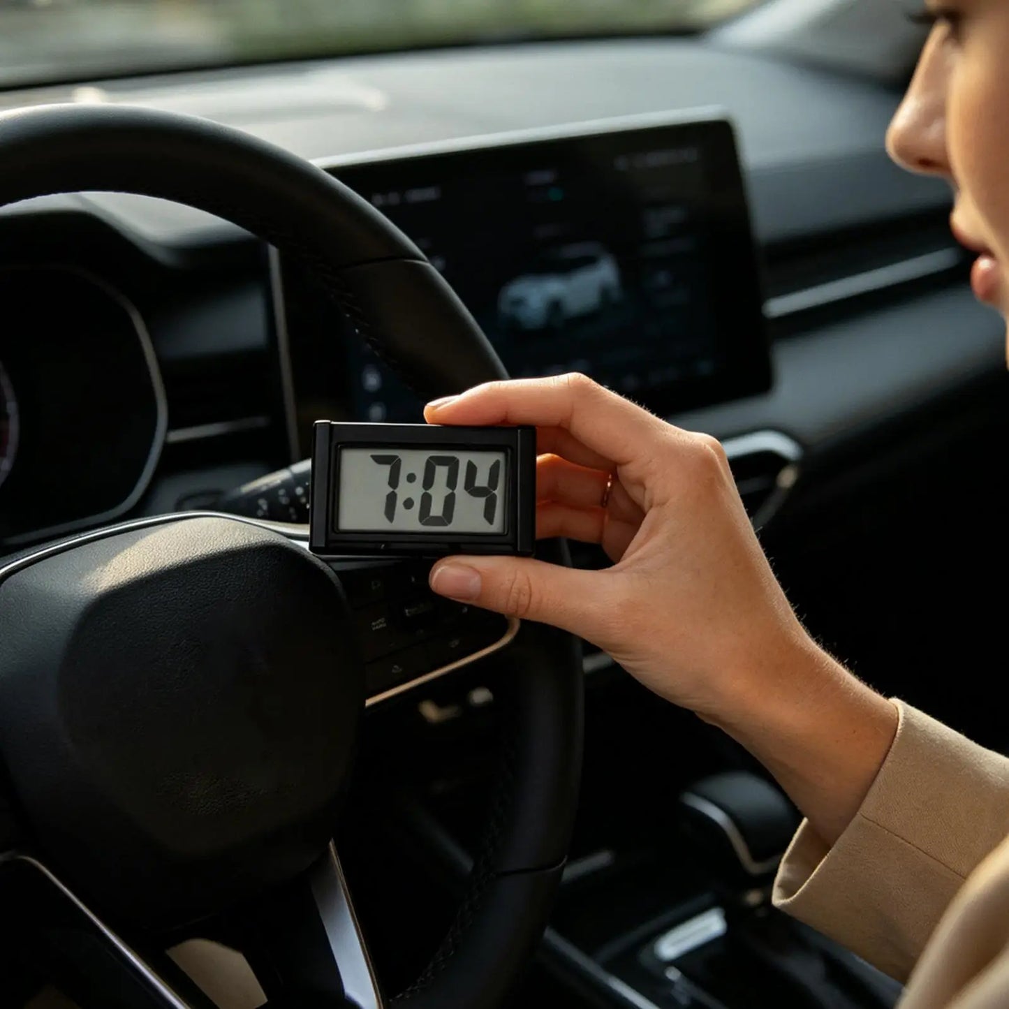 Dashboard Clock Adhesive Digital Watch Small Clock for Women Men Car Motorcycle Truck Boat Bike Classroom Fridge Peaceful Pleasures Health and Wellness